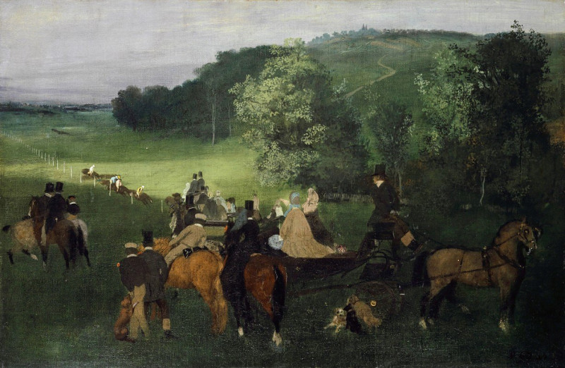 On The Racecourse (The Race) (Around 1861-1862) reproduction of painting by Edgar Degas. ALL GICLEE PRINTS