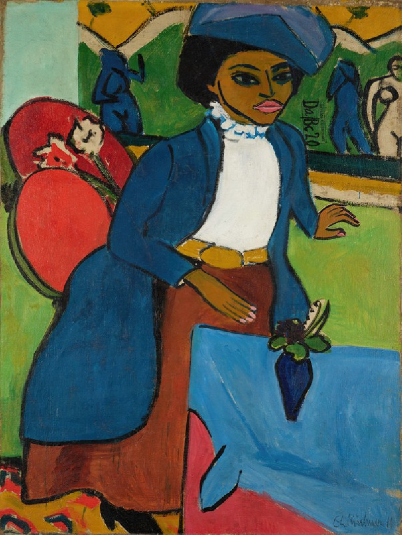 Frauenbildnis (Portrait of a Woman)  (1911) reproduction of painting by Ernst Ludwig Kirchner. ALL GICLEE PRINTS