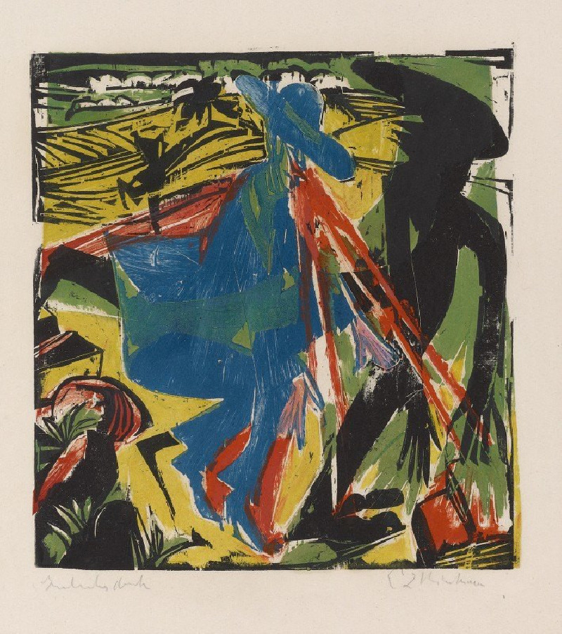 Schlemihls Begegnung mit dem Schatten (1915) reproduction of painting by Ernst Ludwig Kirchner. ALL GICLEE PRINTS