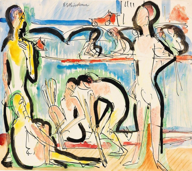 Ernst Ludwig Kirchner reprodukcija Ruderer (1928), VISOS REPRODUKCIJOS , paveikslai, reprodukcijos internetu