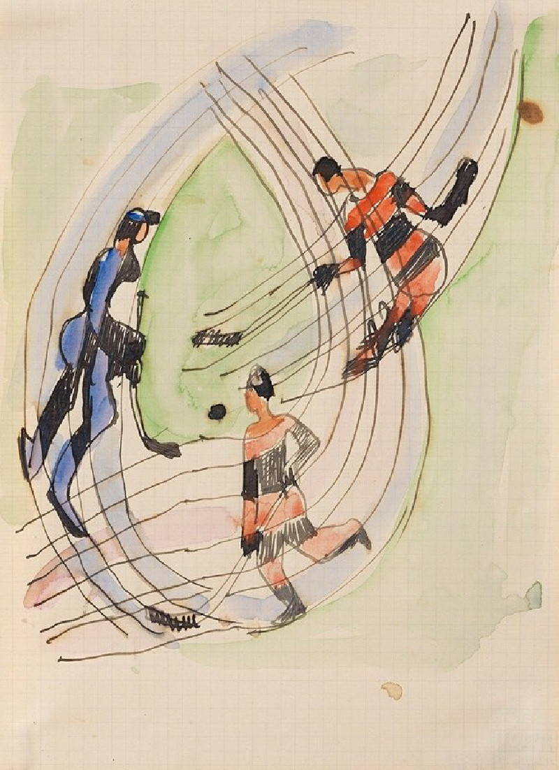 Hockeyspieler (1934) reproduction of painting by Ernst Ludwig Kirchner. ALL GICLEE PRINTS