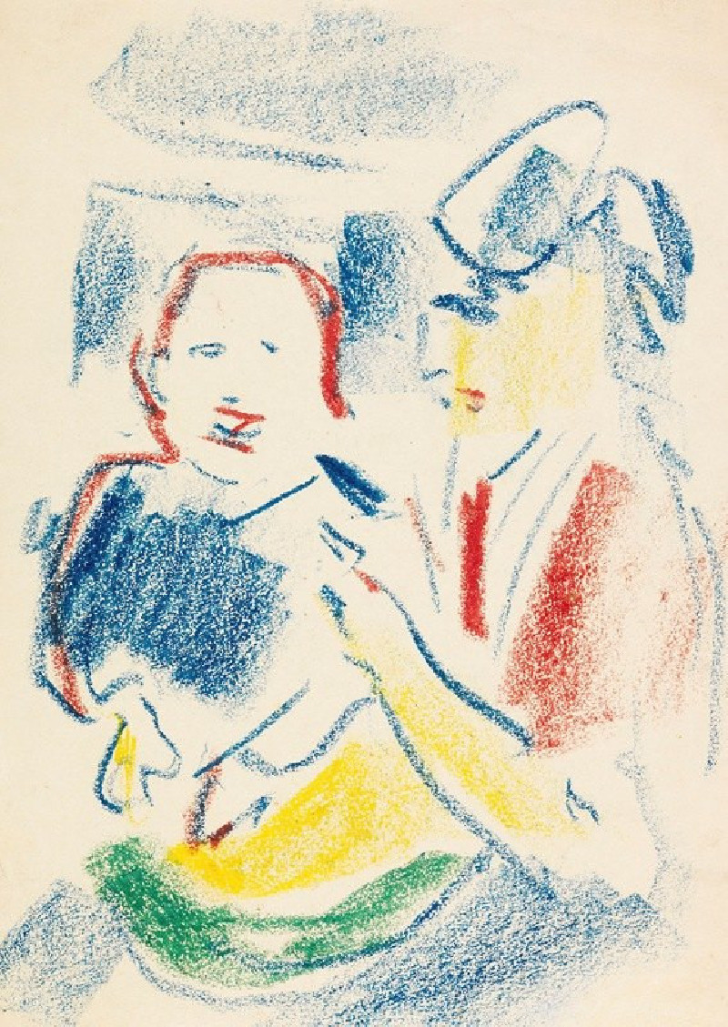 Frau mit Kind (1908) reproduction of painting by Ernst Ludwig Kirchner. ALL GICLEE PRINTS