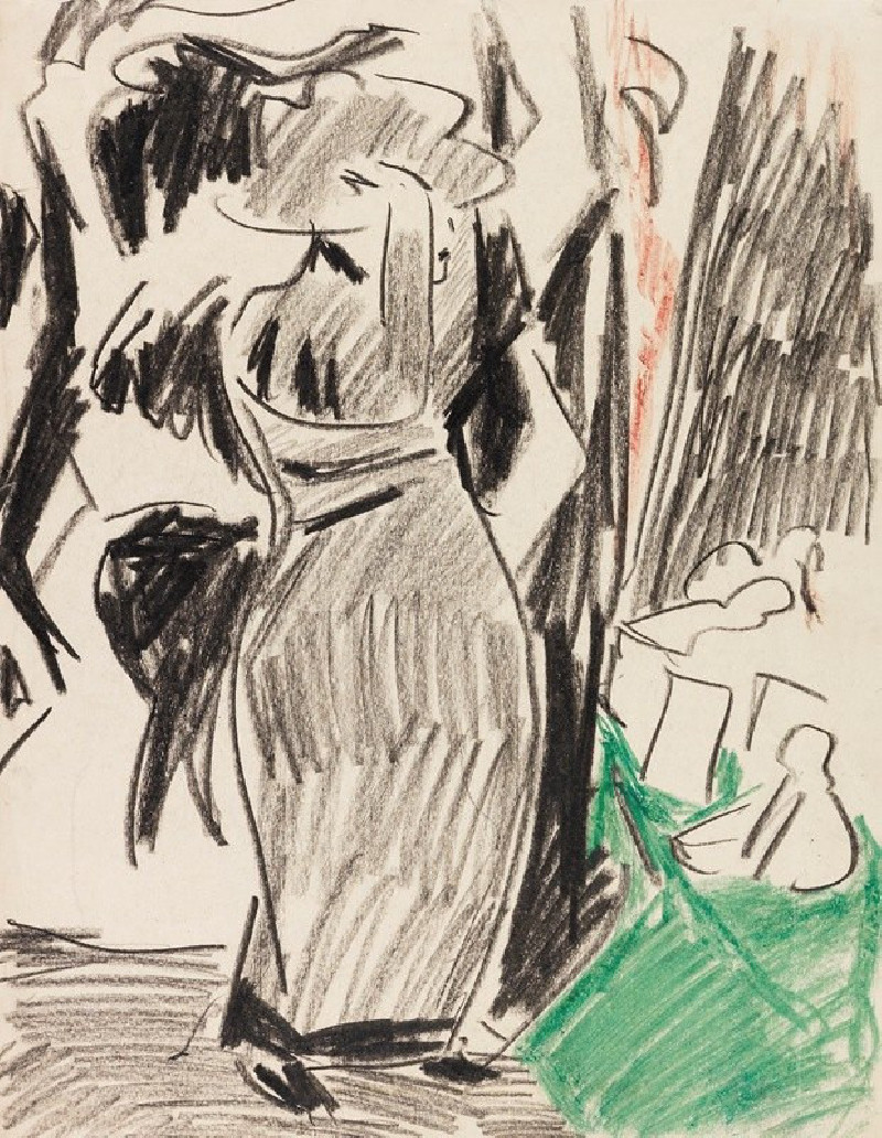 Ernst Ludwig Kirchner reprodukcija Frau vor dem Spiegel (1910), VISOS REPRODUKCIJOS , paveikslai, reprodukcijos internetu