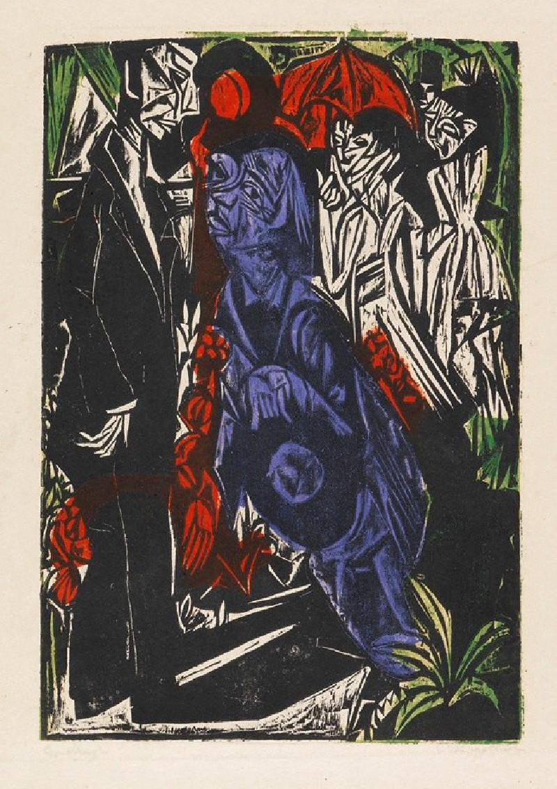 Der Verkauf des Schattens (1915) reproduction of painting by Ernst Ludwig Kirchner. ALL GICLEE PRINTS