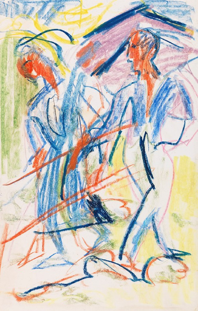 Heuernte (1920) reproduction of painting by Ernst Ludwig Kirchner. ALL GICLEE PRINTS