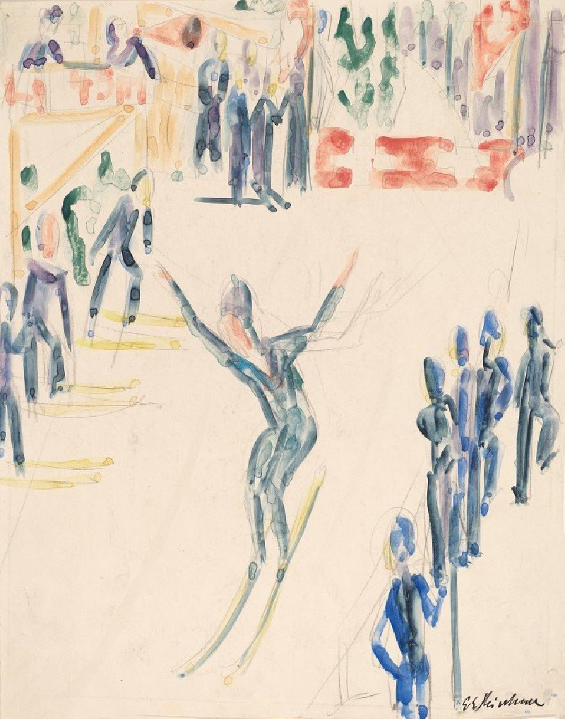 Ernst Ludwig Kirchner reprodukcija Ski Jumper (c. 1936), VISOS REPRODUKCIJOS , paveikslai, reprodukcijos internetu