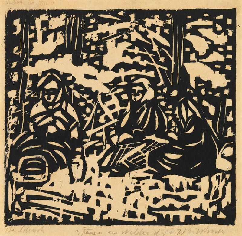 Ernst Ludwig Kirchner reprodukcija Drei Frauen am Waldesrand (1906), VISOS REPRODUKCIJOS , paveikslai, reprodukcijos internetu