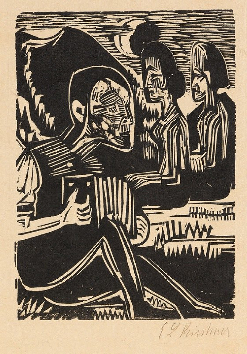 Mondnacht (1924) reproduction of painting by Ernst Ludwig Kirchner. ALL GICLEE PRINTS