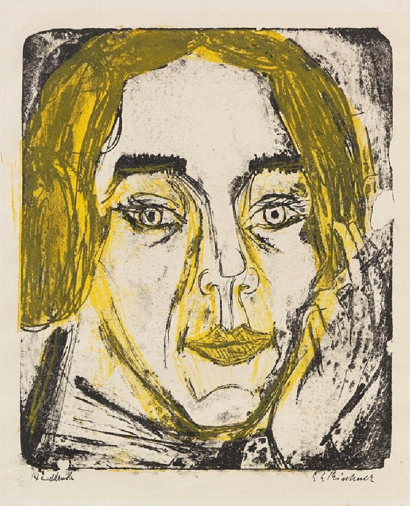 Kopf Mary Wigmann (1926) reproduction of painting by Ernst Ludwig Kirchner. ALL GICLEE PRINTS