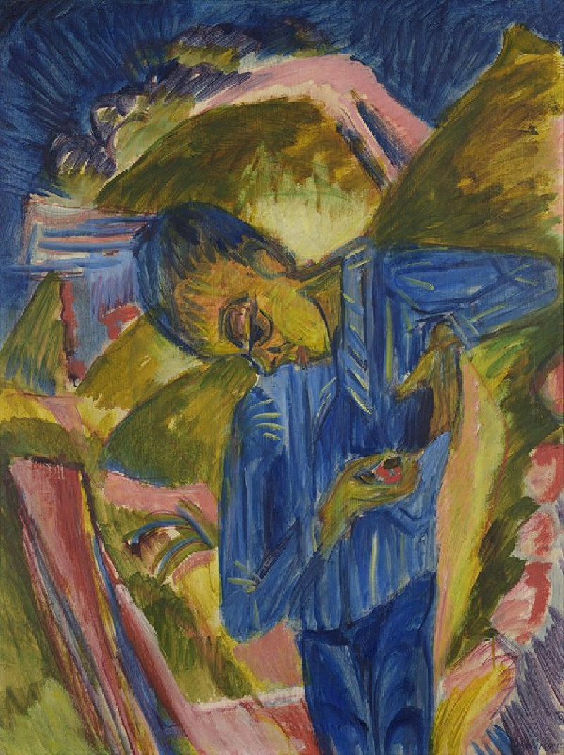 Knave with sweeties (1918) reproduction of painting by Ernst Ludwig Kirchner. ALL GICLEE PRINTS