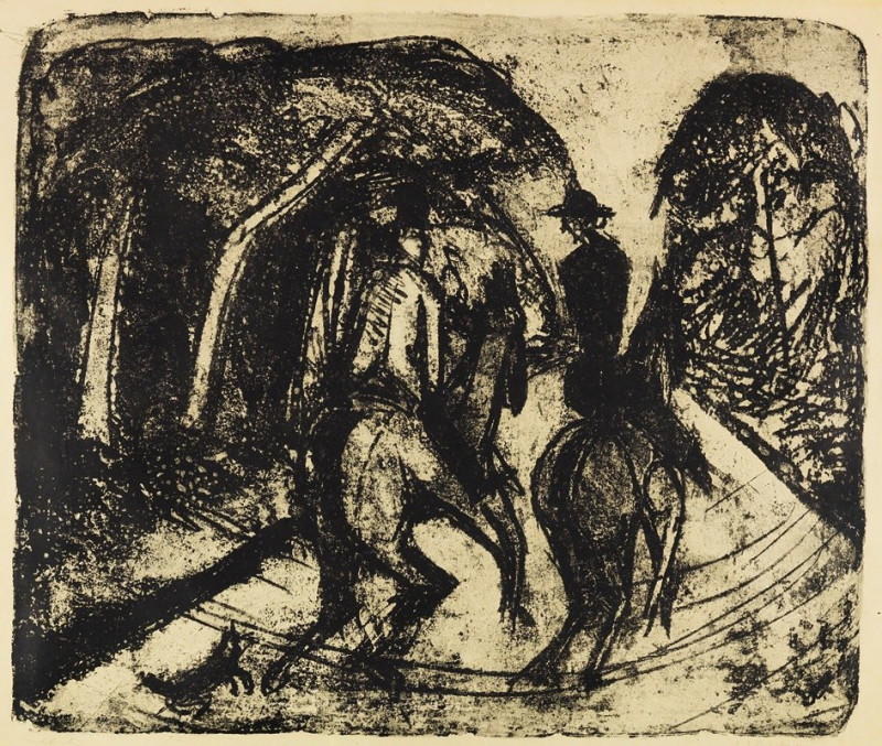 Ernst Ludwig Kirchner reprodukcija Reiter im Grunewald (1914), VISOS REPRODUKCIJOS , paveikslai, reprodukcijos internetu