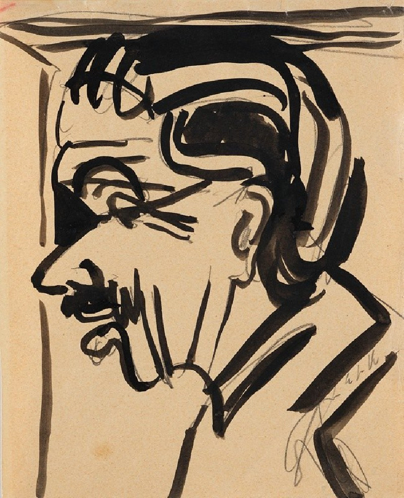 Ernst Ludwig Kirchner reprodukcija Männerporträt (1910), VISOS REPRODUKCIJOS , paveikslai, reprodukcijos internetu