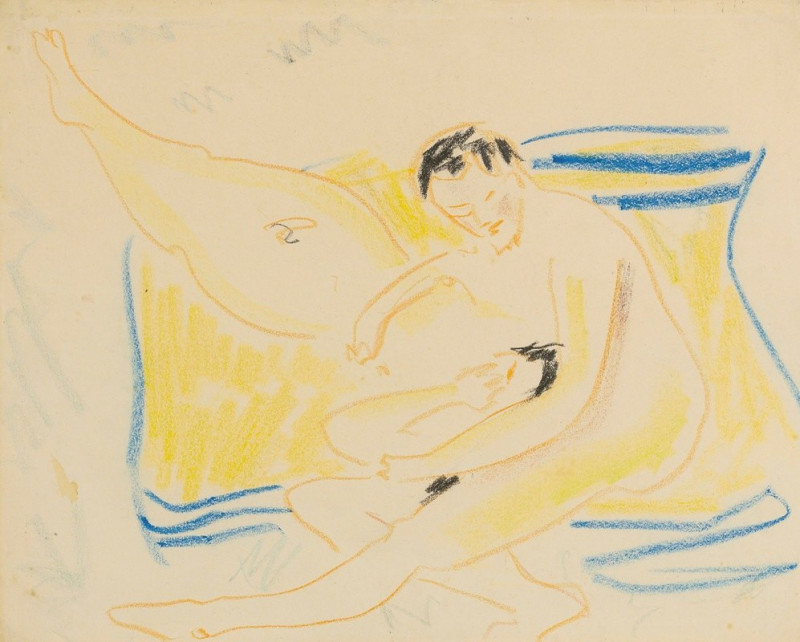 Ernst Ludwig Kirchner reprodukcija Couple (circa 1908), VISOS REPRODUKCIJOS , paveikslai, reprodukcijos internetu