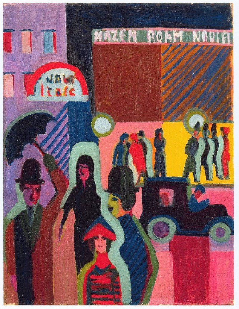 store in the rain (1927) reproduction of painting by Ernst Ludwig Kirchner. ALL GICLEE PRINTS