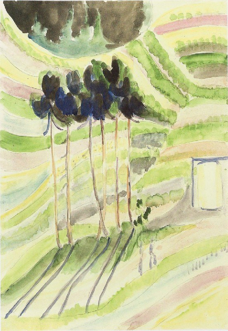 trees (c.1935) reproduction of painting by Ernst Ludwig Kirchner. ALL GICLEE PRINTS