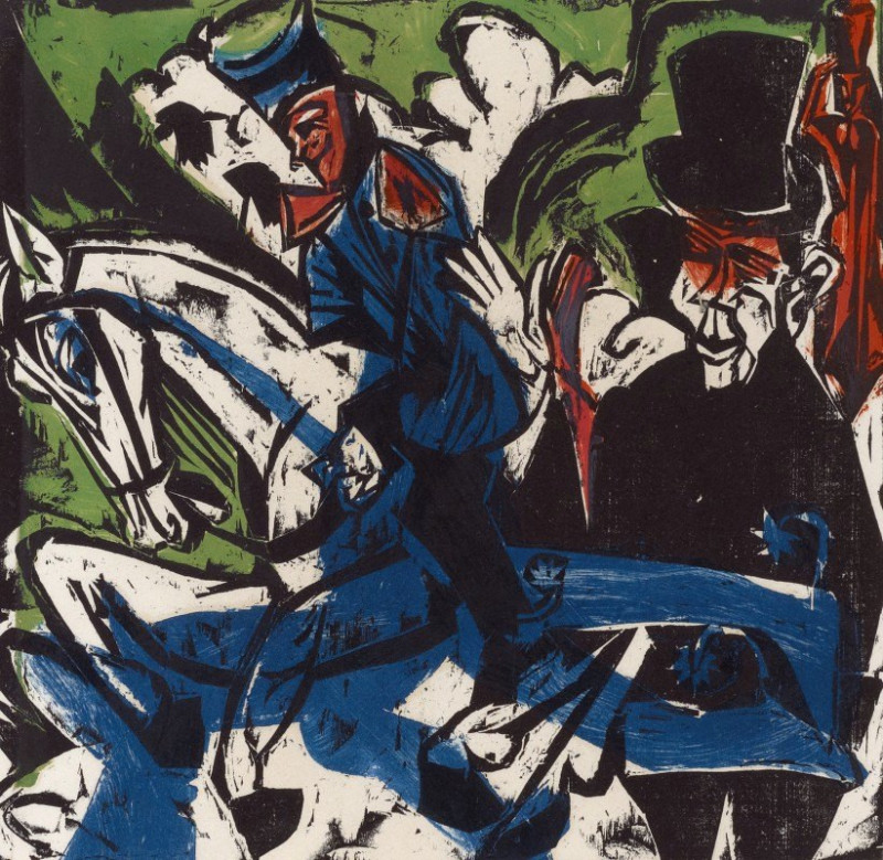 Ernst Ludwig Kirchner reprodukcija Begegnung Schlemihls mit dem grauen Männlein auf der Landstrasse (1915), VISOS REPRODUKCIJ...