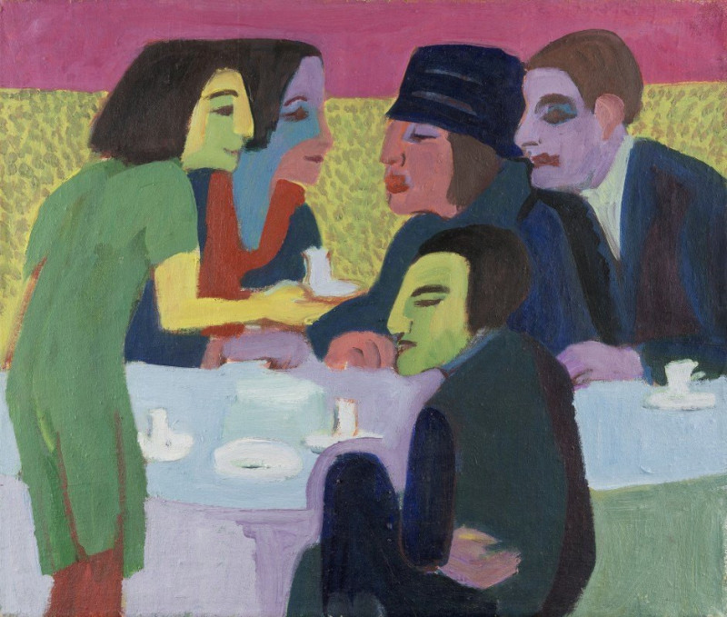 Scene at a Café (ca. 1926) reproduction of painting by Ernst Ludwig Kirchner. ALL GICLEE PRINTS