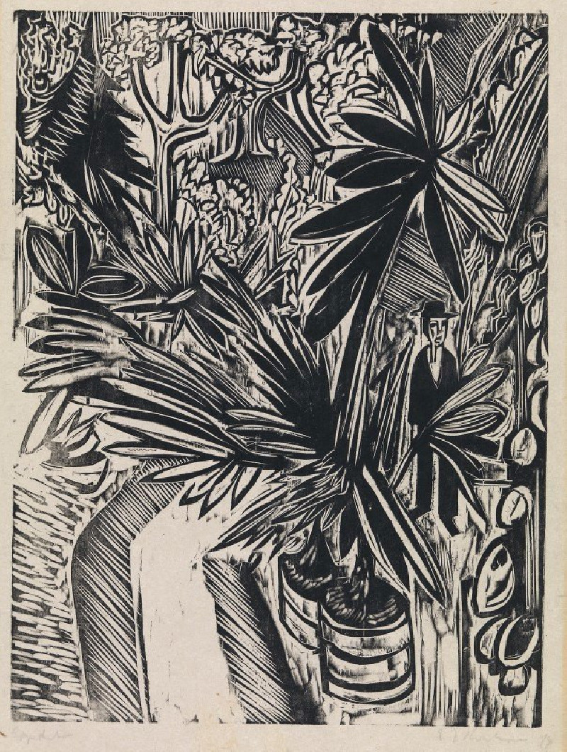 Væksthus. Jena (1914) reproduction of painting by Ernst Ludwig Kirchner. ALL GICLEE PRINTS