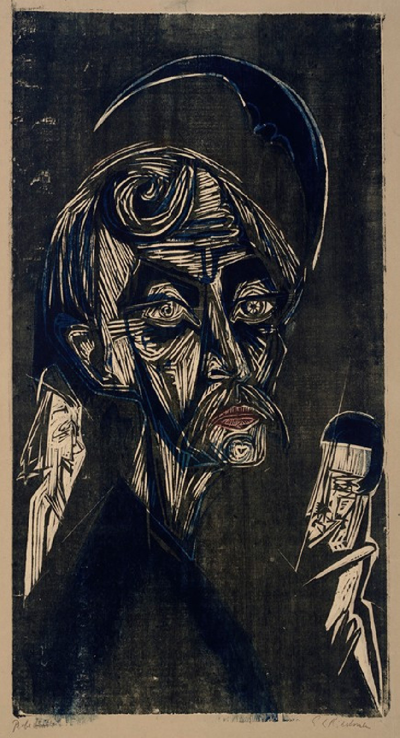 Ernst Ludwig Kirchner reprodukcija Blonder Maler Stirner (1919), VISOS REPRODUKCIJOS , paveikslai, reprodukcijos internetu