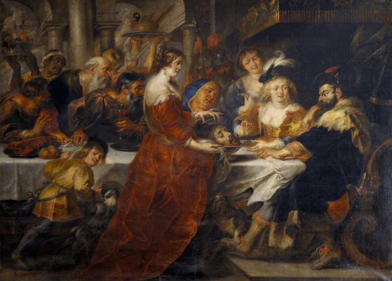 Peter Paul Rubens reprodukcija The Feast of Herod. Salome Bringing the Head of St John the Baptist on a Charger (1600 – 1699)...