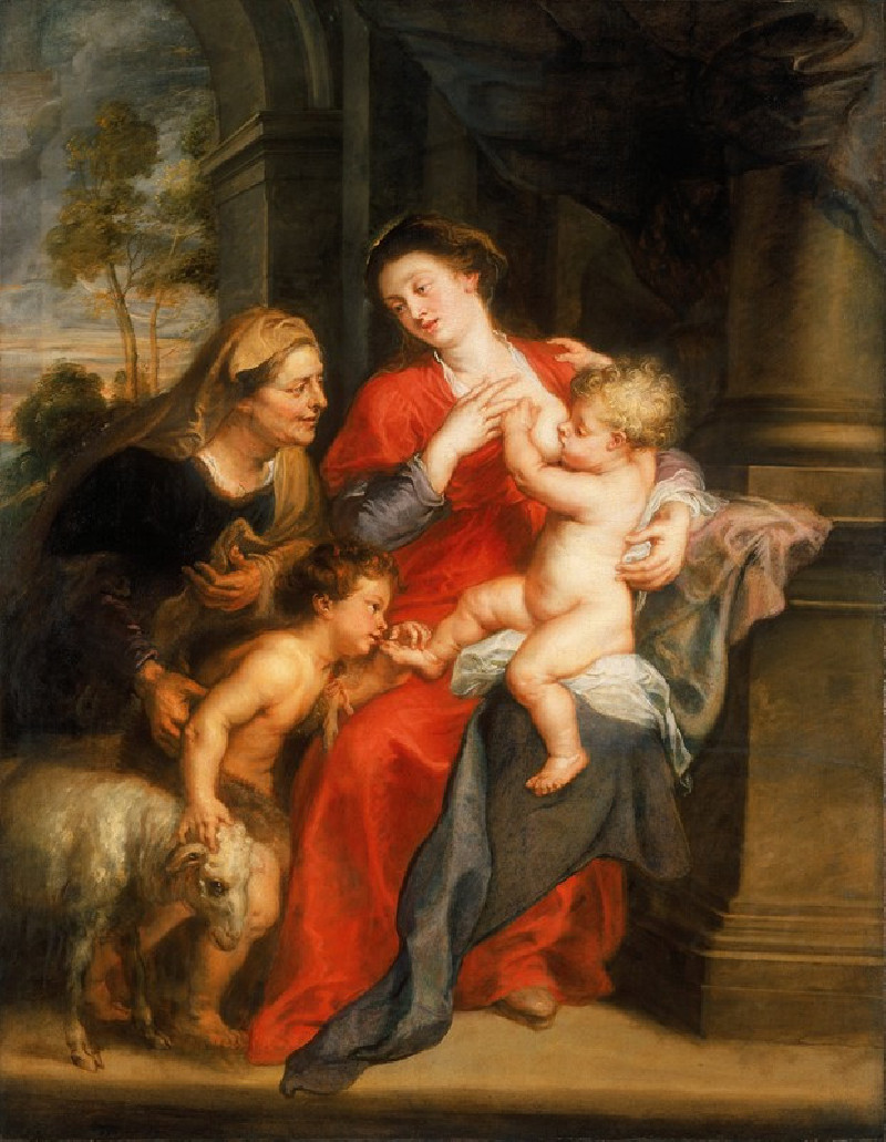 The Virgin and Child with Sts. Elizabeth and John the Baptist (between 1632 and 1634) reproduction of painting by Peter Paul ...