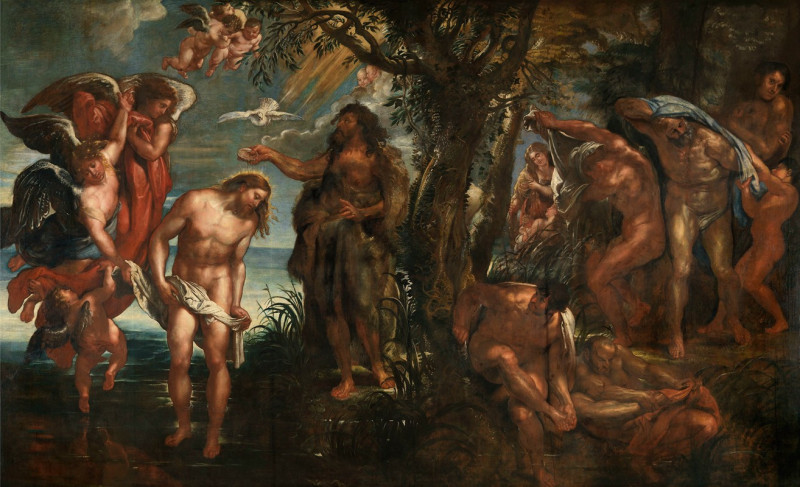 The Baptism of Christ (1604-1605) reproduction of painting by Peter Paul Rubens. ALL GICLEE PRINTS