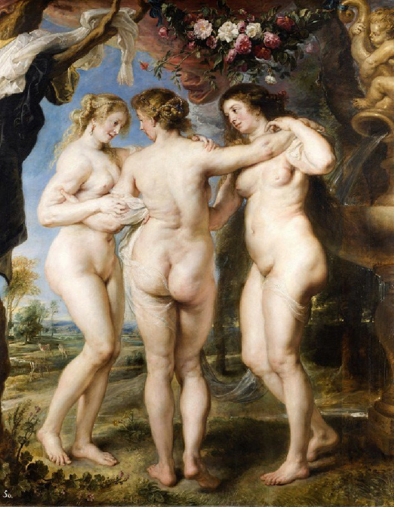 The Three Graces (Circa 1635) reproduction of painting by Peter Paul Rubens. ALL GICLEE PRINTS