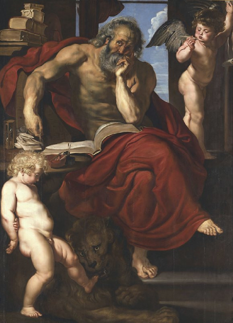 Peter Paul Rubens reprodukcija St. Jerome in his Hermitage (between 1608 and 1609), VISOS REPRODUKCIJOS , paveikslai, reprodu...