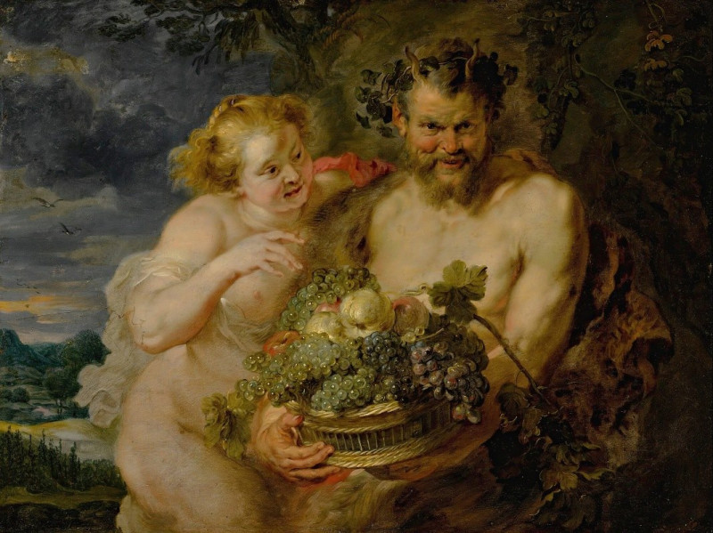 Satyr And Bacchante reproduction of painting by . ALL GICLEE PRINTS