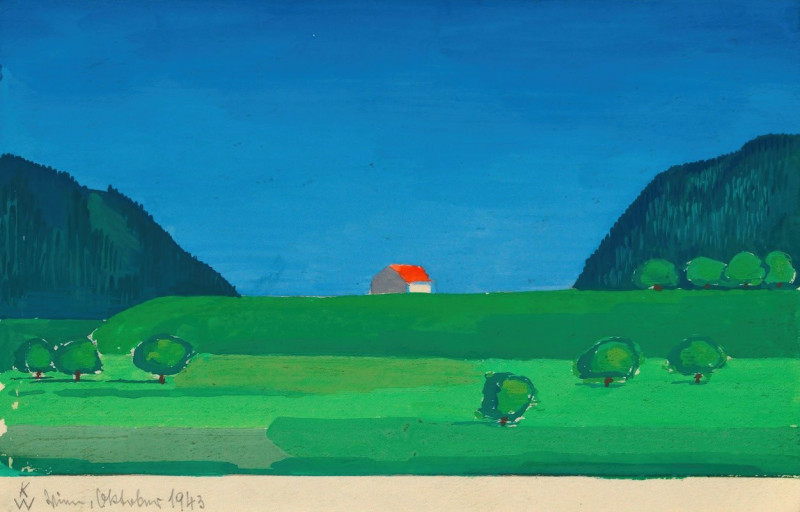 Landschaft (1943) reproduction of painting by Karl Wiener. ALL GICLEE PRINTS