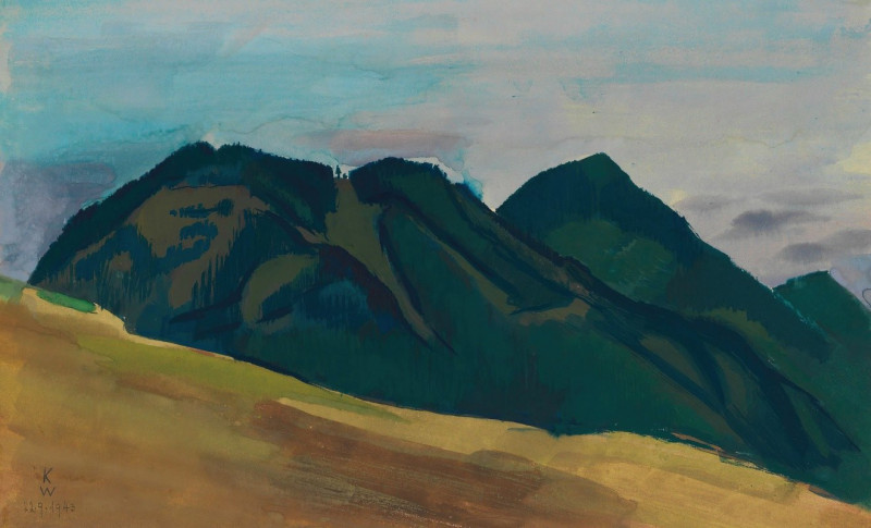 Landschaft in der Obersteiermark (1943) reproduction of painting by Karl Wiener. ALL GICLEE PRINTS