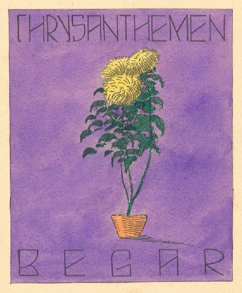 Chrysanthemen Begar (1919-1920) reproduction of painting by Karl Wiener. ALL GICLEE PRINTS