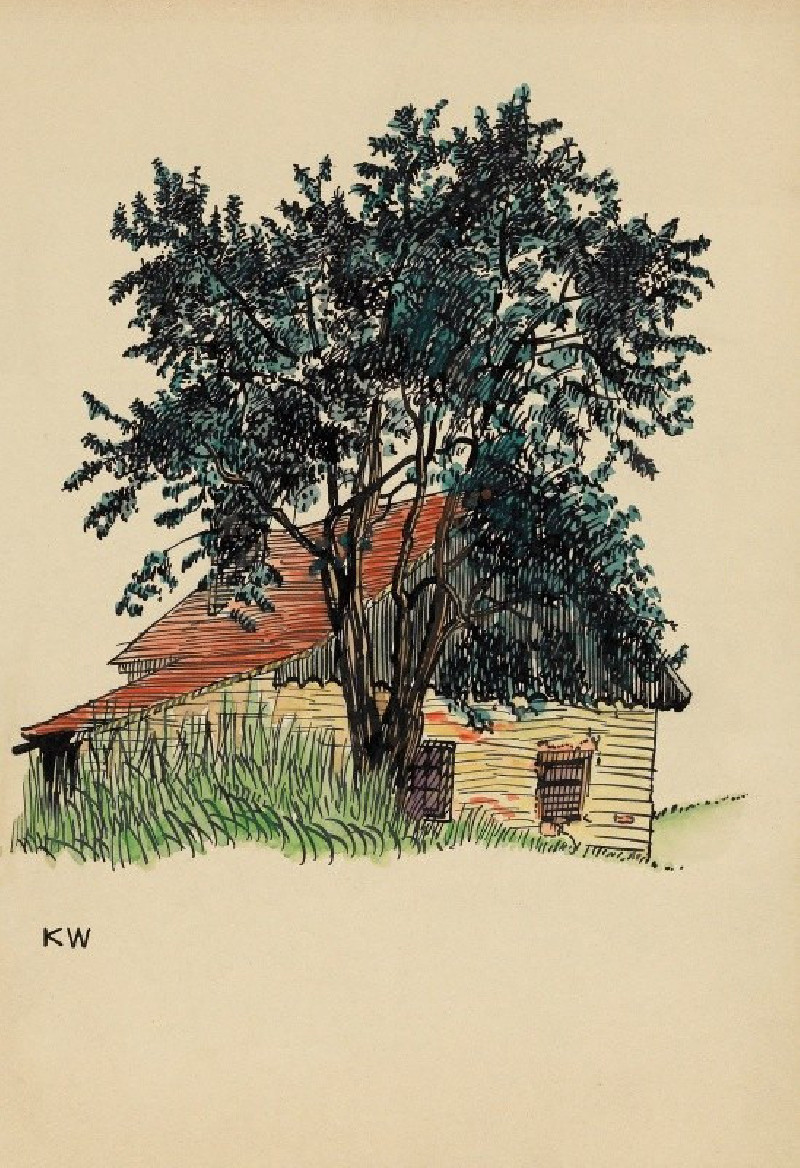 Karl Wiener reprodukcija Ohne Titel (Bauernhaus) (1924), VISOS REPRODUKCIJOS , paveikslai, reprodukcijos internetu