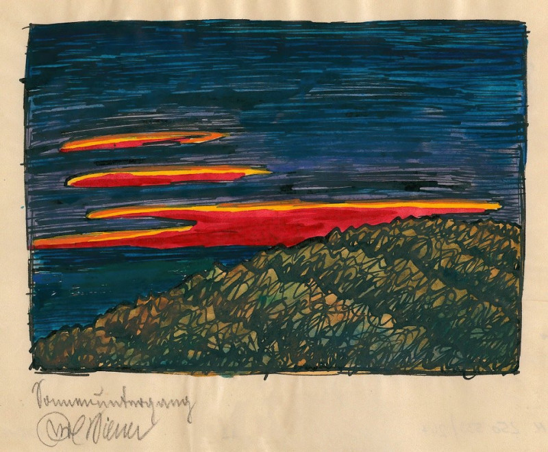 Karl Wiener reprodukcija Sonnenuntergang (around 1921), VISOS REPRODUKCIJOS , paveikslai, reprodukcijos internetu