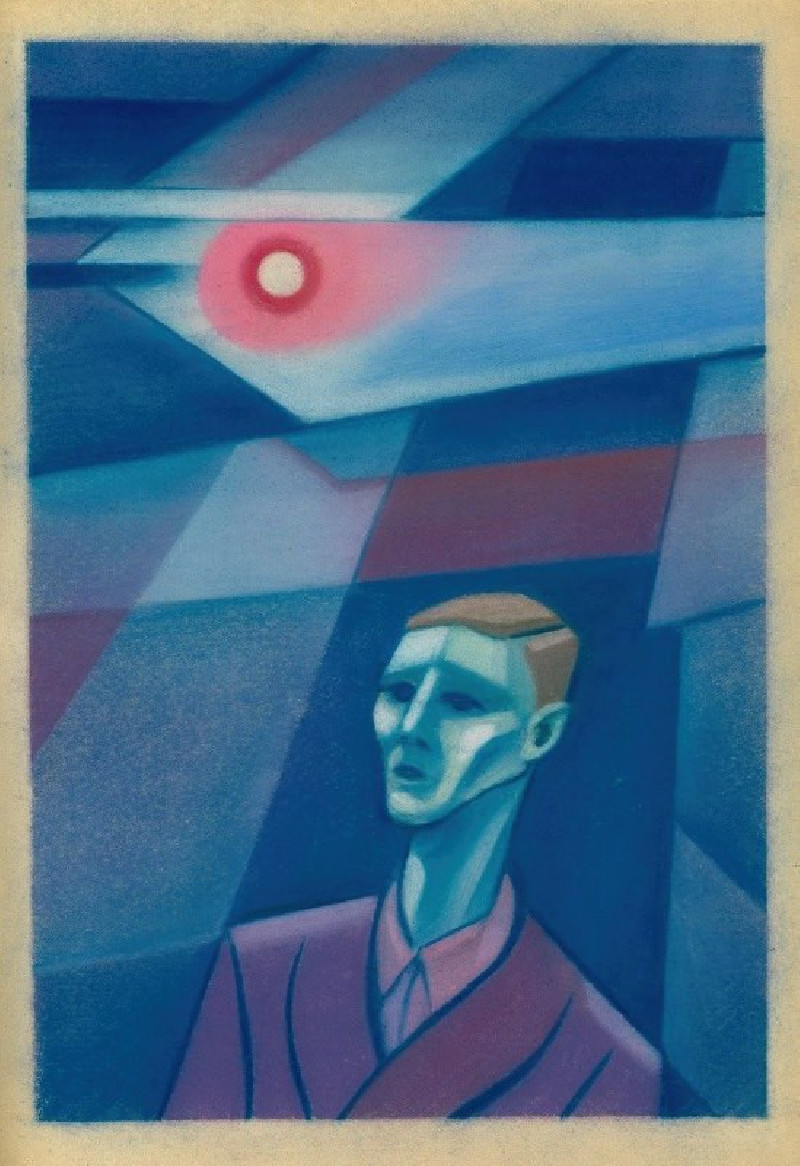 Ohne Titel (Porträt) (around 1940) reproduction of painting by Karl Wiener. ALL GICLEE PRINTS