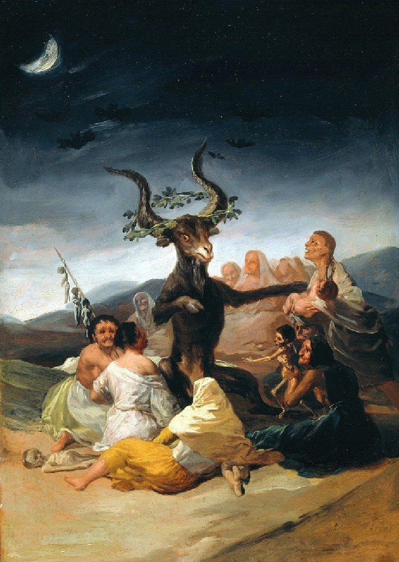 The Sabbath of witches (1797-98) reproduction of painting by Francisco de Goya. ALL GICLEE PRINTS