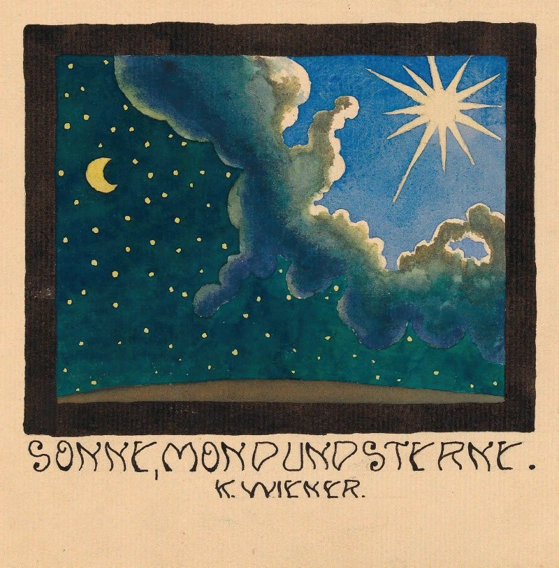 Sonne, Mond und Sterne (around 1924) reproduction of painting by Karl Wiener. ALL GICLEE PRINTS