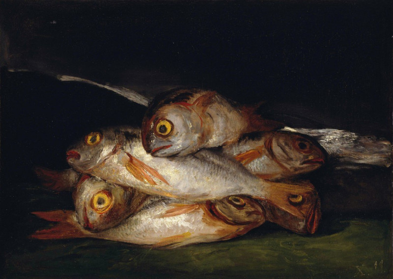 Francisco de Goya reprodukcija Still Life With Golden Bream, Natiurmortas , paveikslai, reprodukcijos internetu