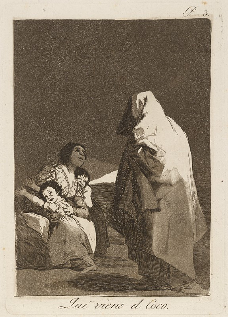 Francisco de Goya reprodukcija Que viene el Coco. (Here comes the bogey-man.) (1796-1797), VISOS REPRODUKCIJOS , paveikslai, ...