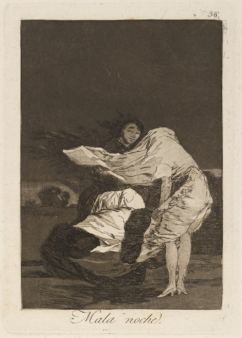 Francisco de Goya reprodukcija Mala noche. (A bad night.) (1796-1797), VISOS REPRODUKCIJOS , paveikslai, reprodukcijos internetu