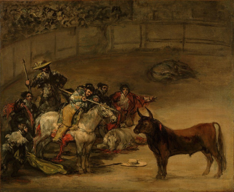 Bullfight, Suerte de Varas reproduction of painting by Francisco de Goya. ALL GICLEE PRINTS