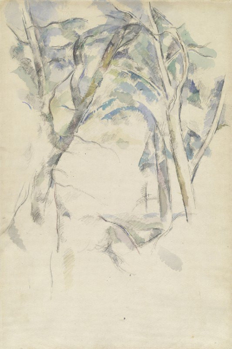 Paul Cézanne reprodukcija Trees Leaning over Rocks (c. 1892), VISOS REPRODUKCIJOS , paveikslai, reprodukcijos internetu