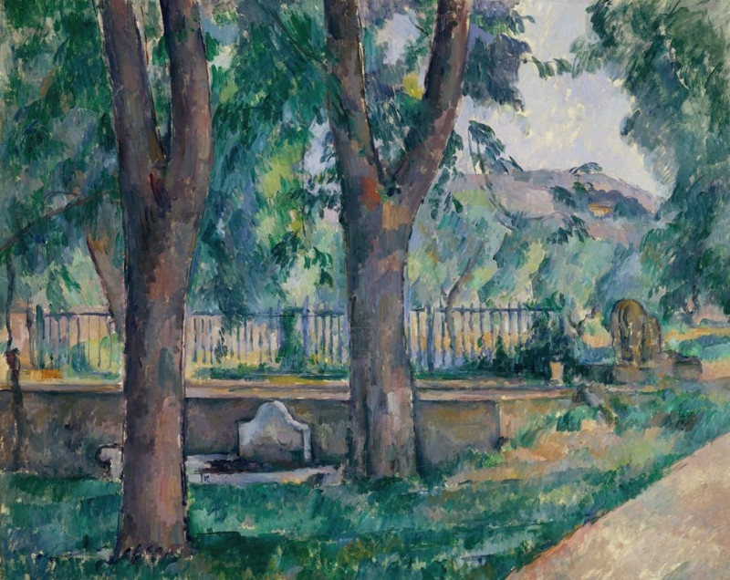 The Pool at Jas de Bouffan (ca. 1885–86) reproduction of painting by Paul Cézanne. ALL GICLEE PRINTS