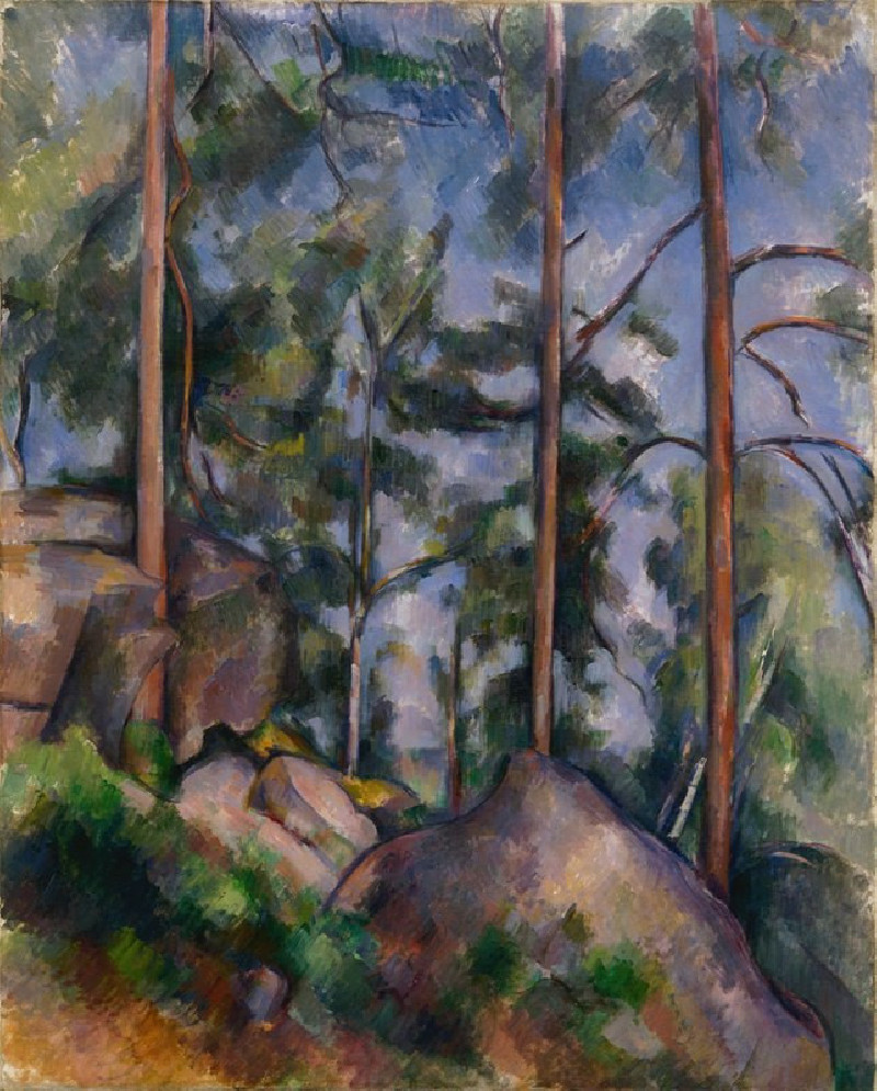 Paul Cézanne reprodukcija Pines and Rocks (1897), VISOS REPRODUKCIJOS , paveikslai, reprodukcijos internetu