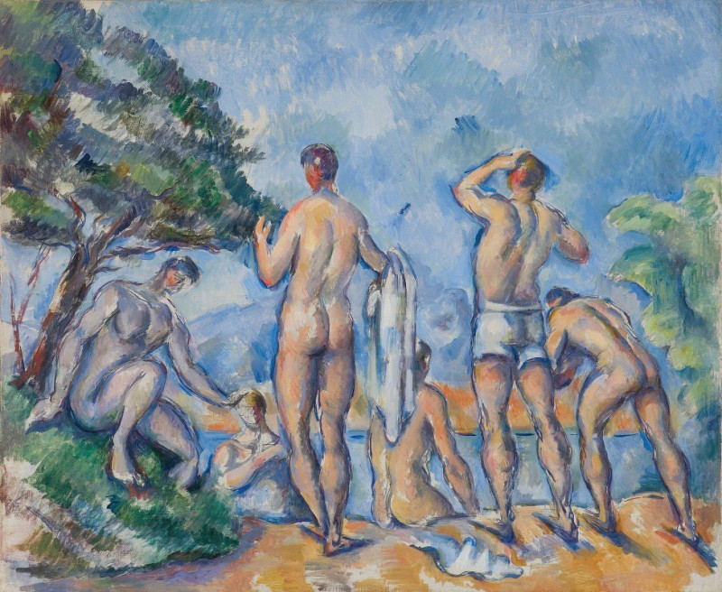 Bathers (1890–92) reproduction of painting by Paul Cézanne. ALL GICLEE PRINTS