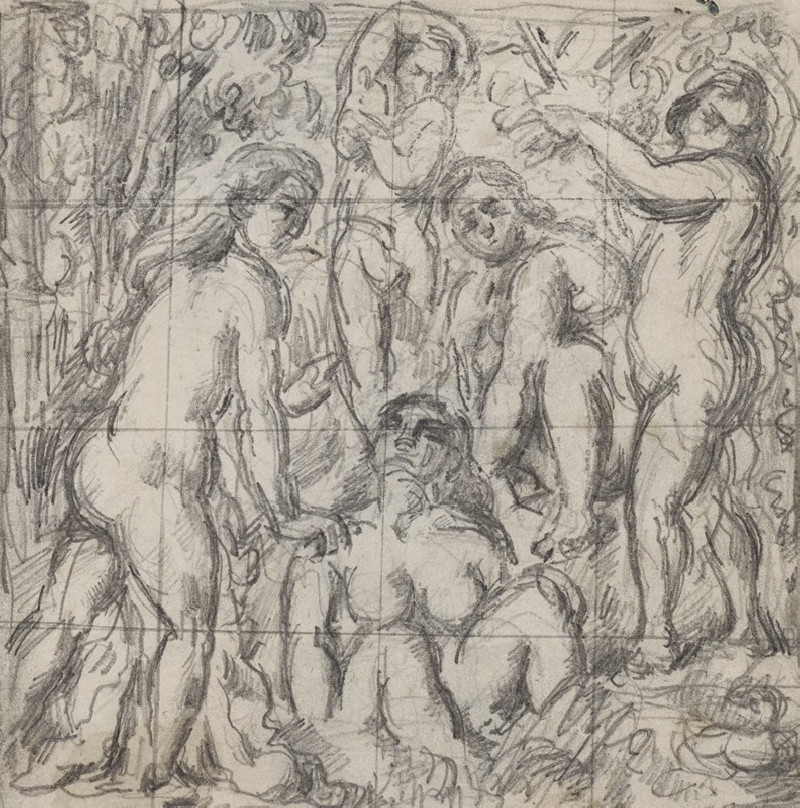 Paul Cézanne reprodukcija Cinq baigneuses (circa 1879-1882), VISOS REPRODUKCIJOS , paveikslai, reprodukcijos internetu