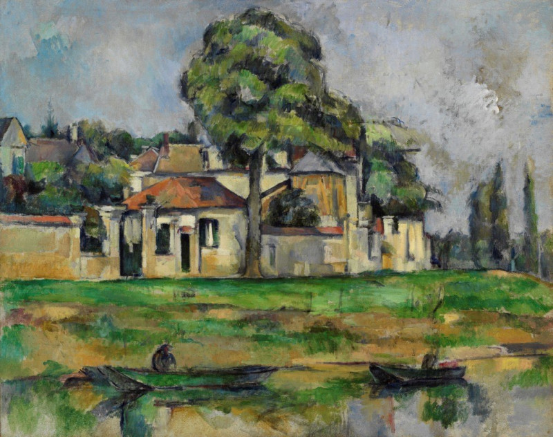 Banks of the Marne (circa 1888) reproduction of painting by Paul Cézanne. ALL GICLEE PRINTS