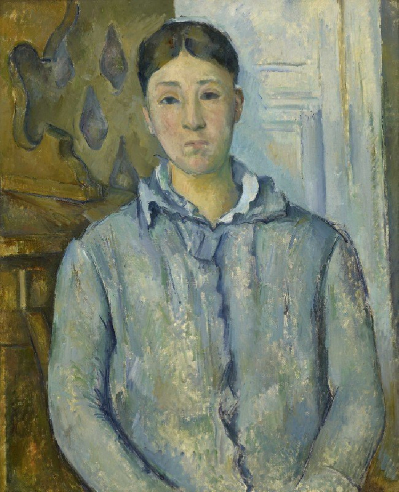 Madame Cézanne in Blue reproduction of painting by Paul Cézanne. ALL GICLEE PRINTS