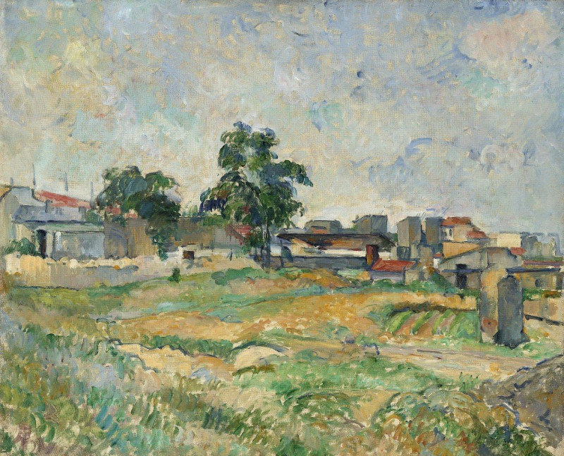 Landscape near Paris (c. 1876) reproduction of painting by Paul Cézanne. ALL GICLEE PRINTS