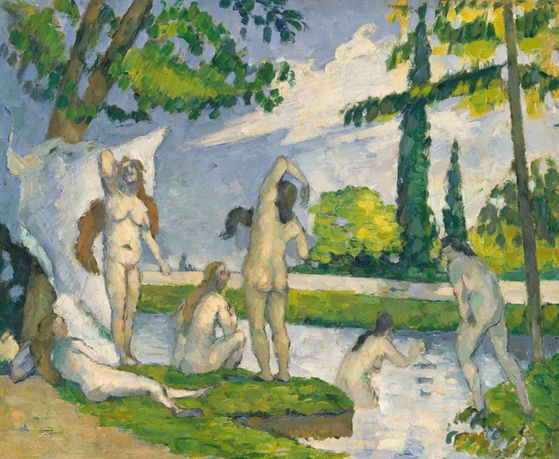 Bathers (1874–75) reproduction of painting by Paul Cézanne. ALL GICLEE PRINTS